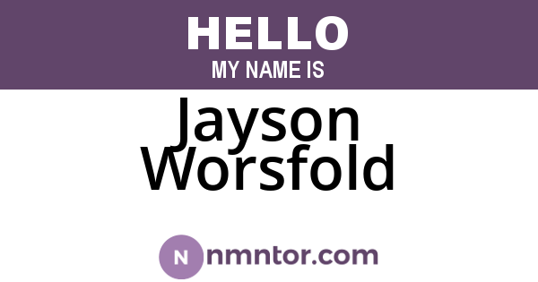 Jayson Worsfold