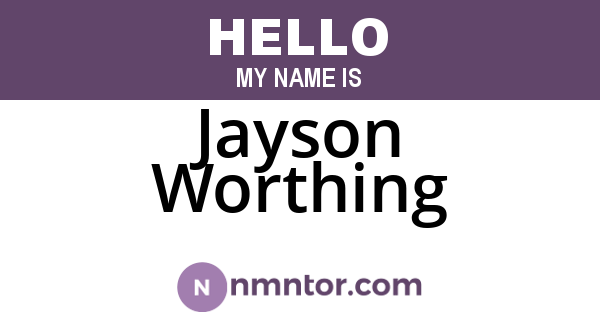 Jayson Worthing