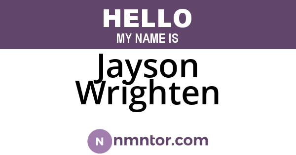 Jayson Wrighten