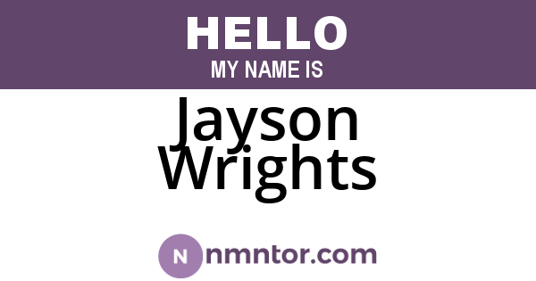 Jayson Wrights