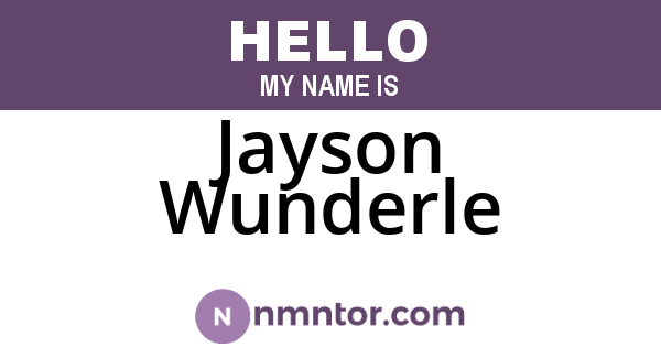 Jayson Wunderle