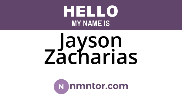 Jayson Zacharias