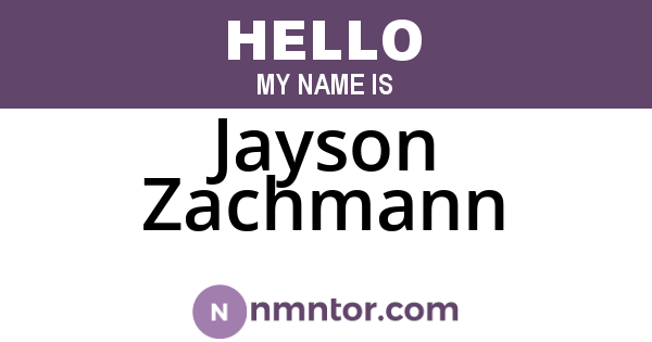 Jayson Zachmann