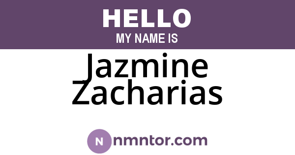 Jazmine Zacharias