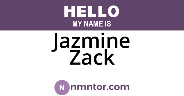 Jazmine Zack