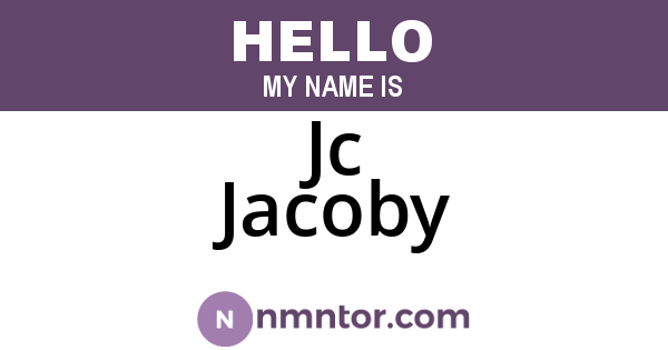 Jc Jacoby