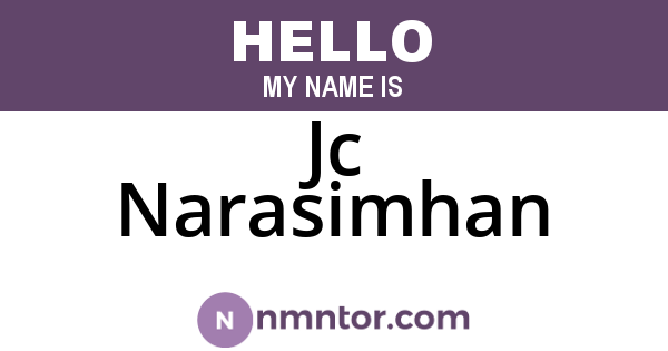 Jc Narasimhan