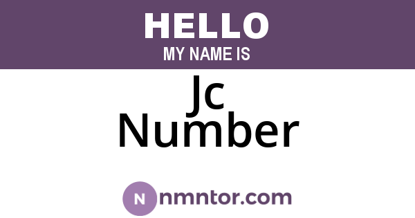 Jc Number