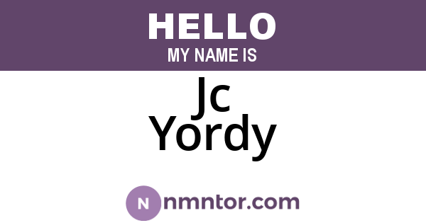 Jc Yordy