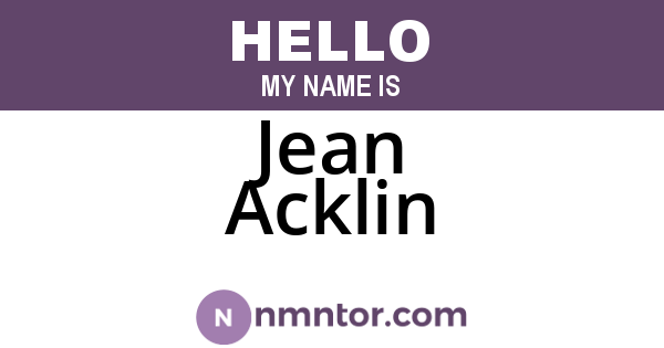 Jean Acklin