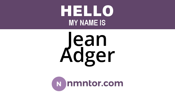 Jean Adger