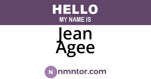 Jean Agee