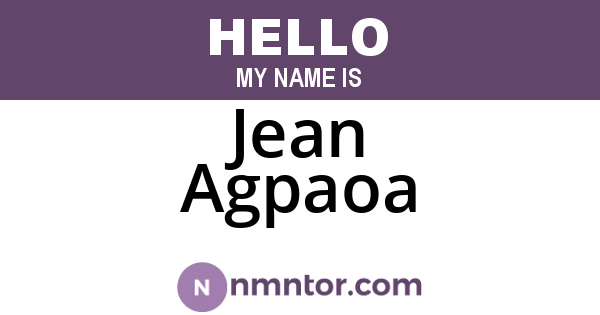 Jean Agpaoa