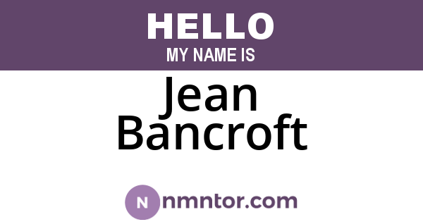 Jean Bancroft