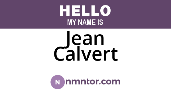 Jean Calvert