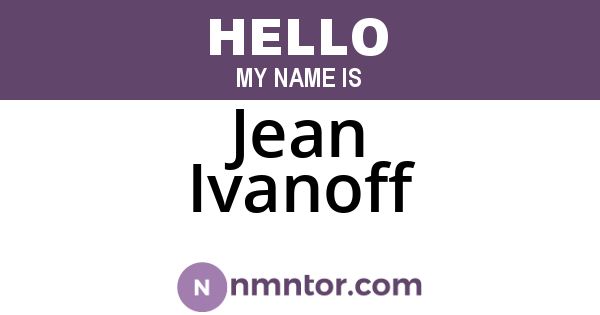 Jean Ivanoff