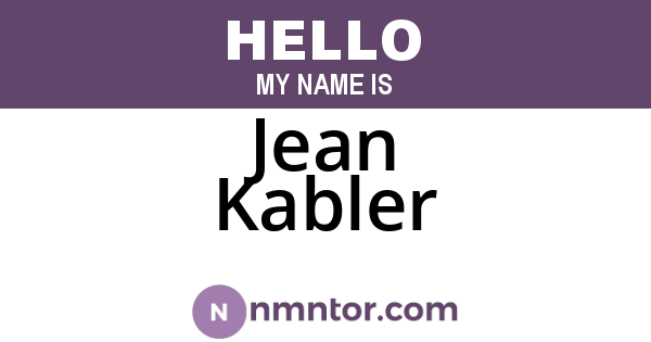 Jean Kabler