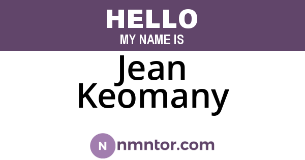 Jean Keomany