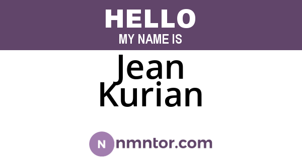 Jean Kurian