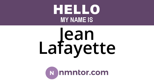 Jean Lafayette