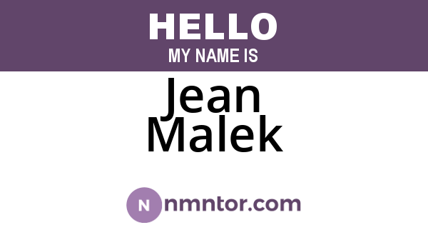 Jean Malek