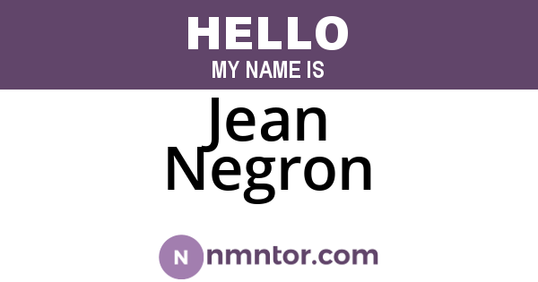 Jean Negron