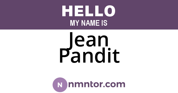 Jean Pandit