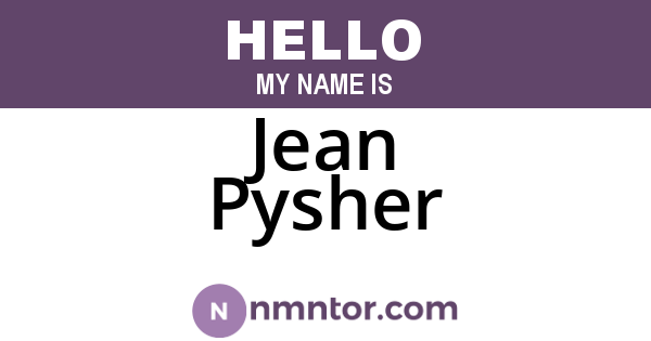 Jean Pysher