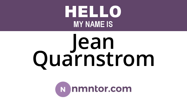 Jean Quarnstrom