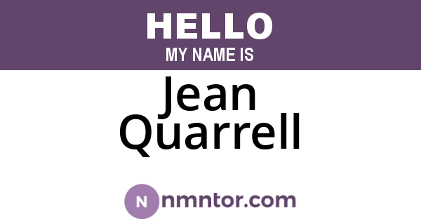 Jean Quarrell