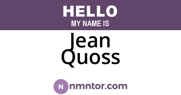 Jean Quoss