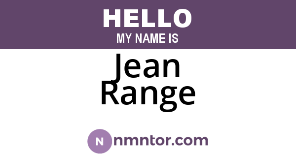 Jean Range