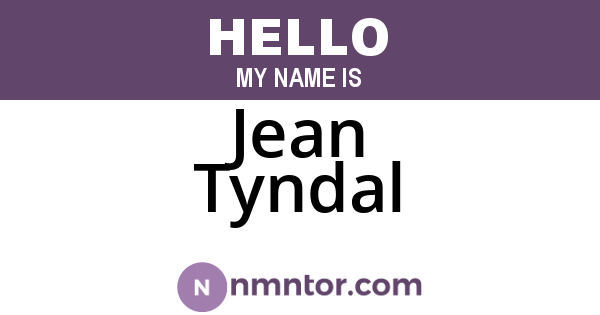 Jean Tyndal