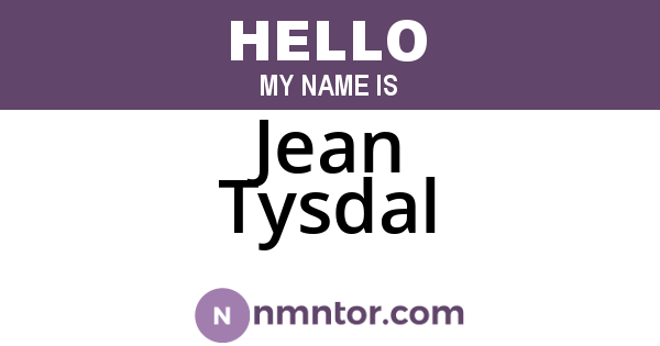 Jean Tysdal