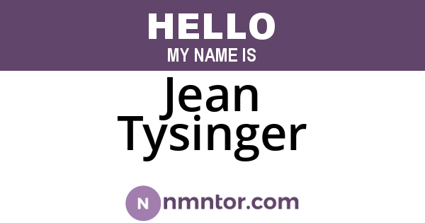 Jean Tysinger