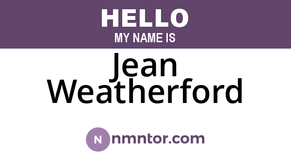 Jean Weatherford