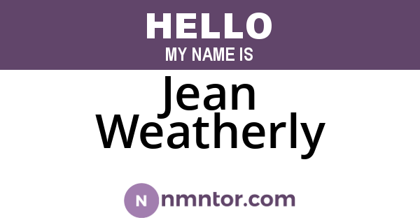 Jean Weatherly