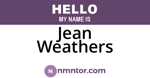 Jean Weathers