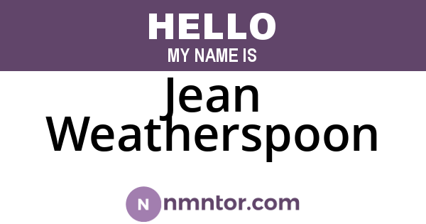 Jean Weatherspoon