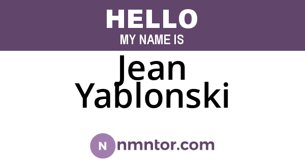 Jean Yablonski