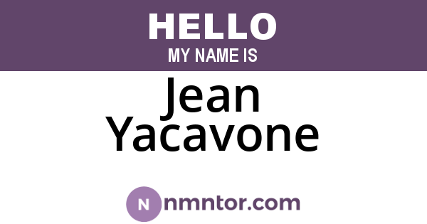 Jean Yacavone