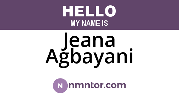 Jeana Agbayani
