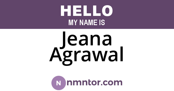Jeana Agrawal