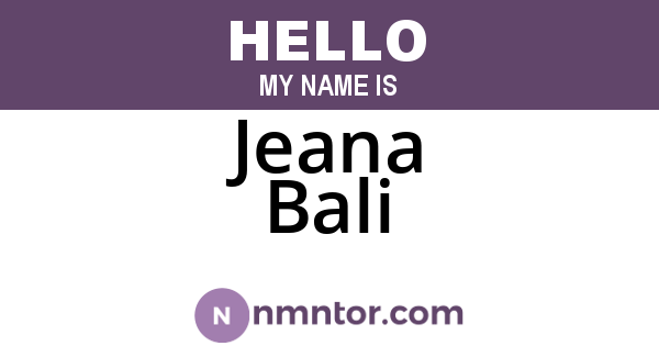 Jeana Bali