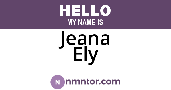 Jeana Ely