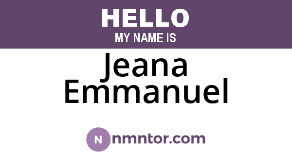 Jeana Emmanuel