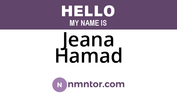 Jeana Hamad