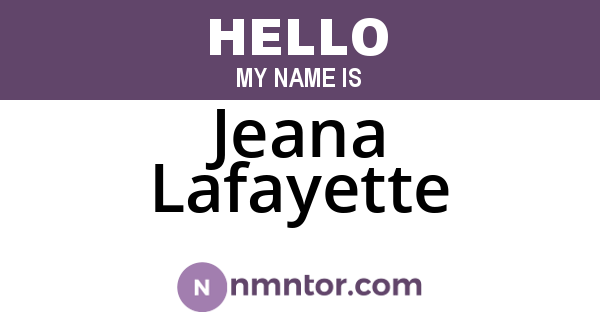 Jeana Lafayette