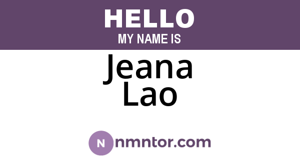 Jeana Lao