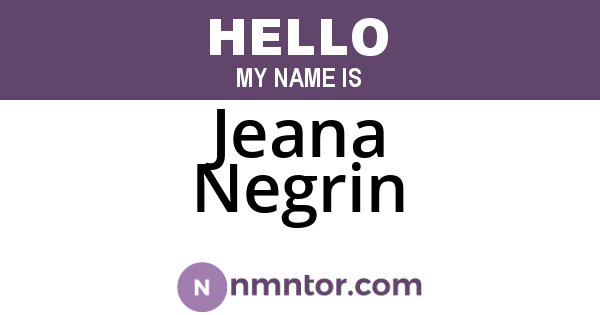 Jeana Negrin